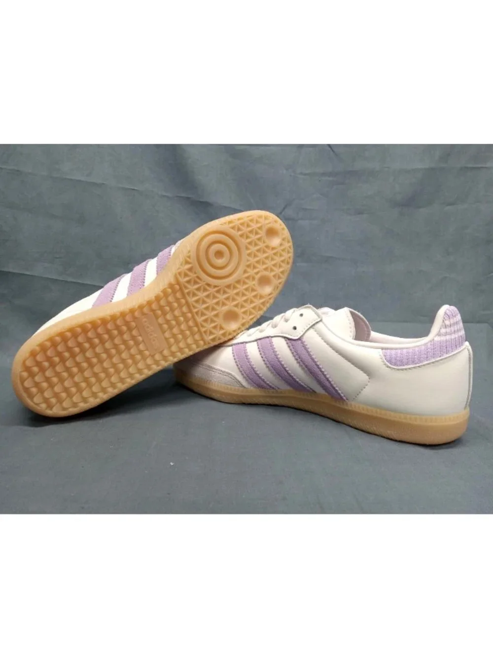 Adidas Samba OG J KI4172 Leather Powder White Plum Gum Girls Size 4 NEW NO BOX!